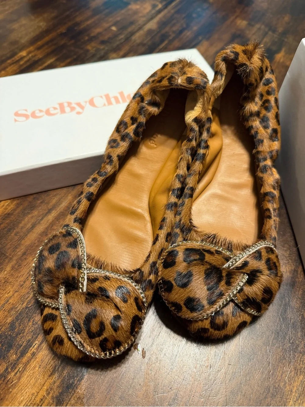 See By Chloe Leopard Print Ballet Flats in Brown - Picture 2 of 7